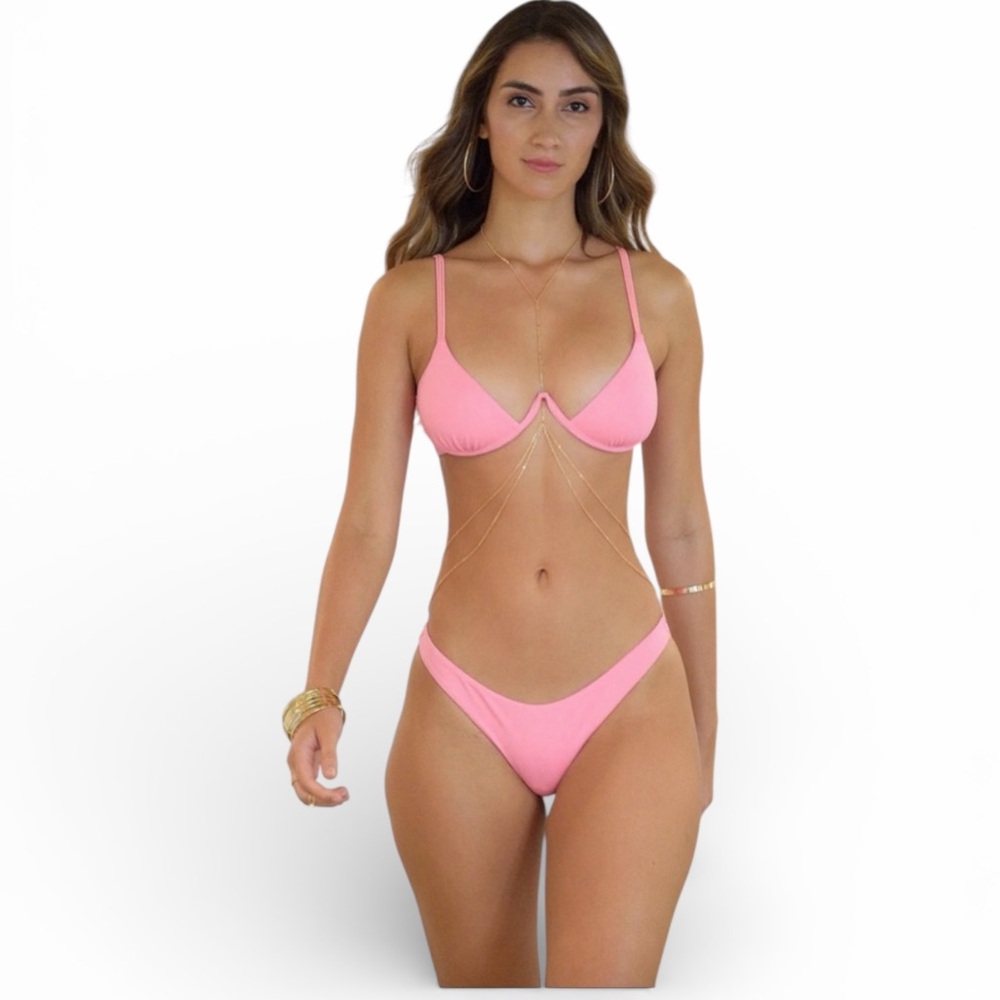 Beach Bunny Austin Glitter Underwire Bikini & Skimpy Bottom Medium